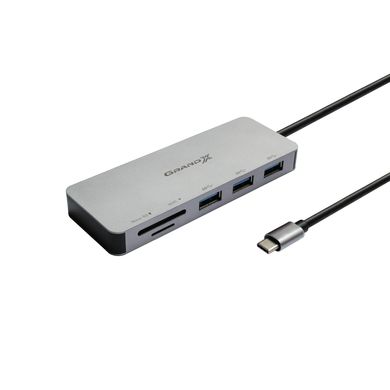 USB 3.1 Type-C 3-port HUB USB3.0 Grand-X , SD/MICRO SD reader + TypeC (SG-510)