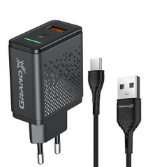 Зарядное устройство Grand-X Fast Charge 3-в-1 QC3.0, FCP, AFC, 18W +кабель USB-TypeC CH-650T