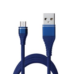 Кабель Grand-X USB-micro USB NM-012 2.1A, 1,2m, Cu, Blue.Упаковка-гифтбокс с окном