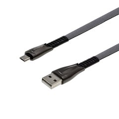 Кабель Grand-X USB-Micro USB FM-09 2A, 1m, плоский защита-оплетка. Упаковка гифтбокс с окном. FM09