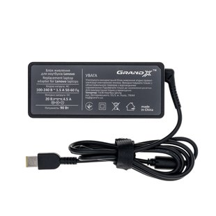 Блок живлення для ноутбука Lenovo (20V 4,5A 90W) Square (ACLEL90WSQ) + каб. жив. 1.2м + гар. 24міс.