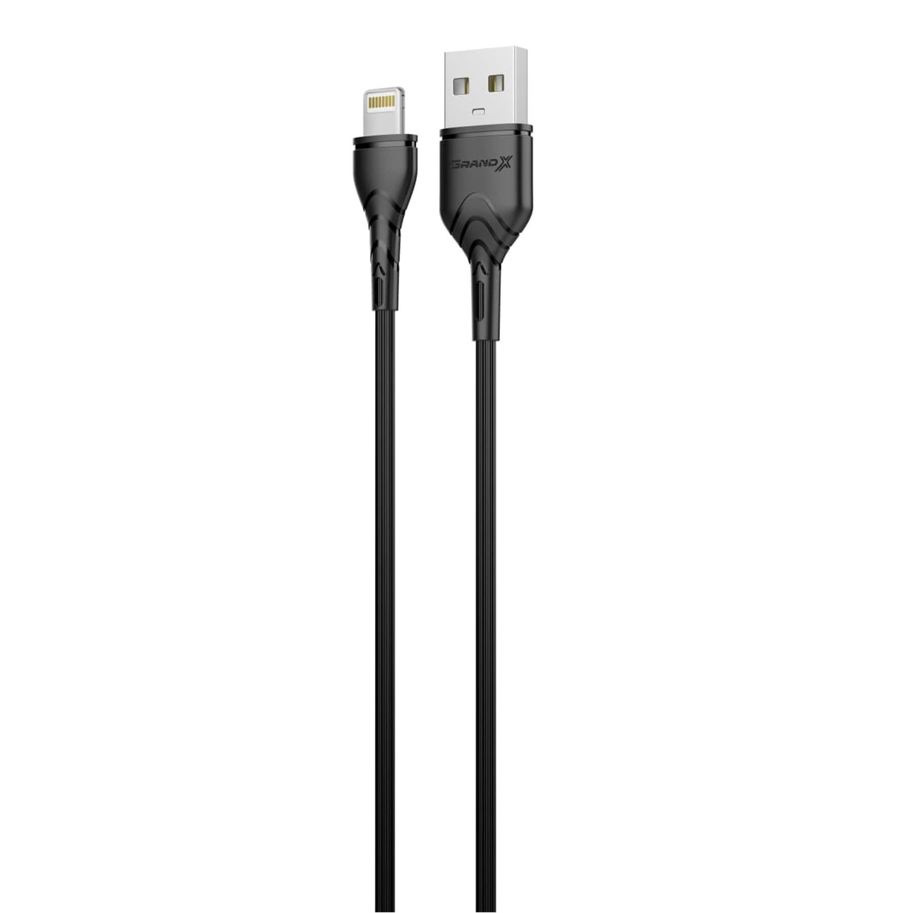 Кабель Grand-X USB-Lightning PL01B, 100% медь, 1m, 2.1А, Black