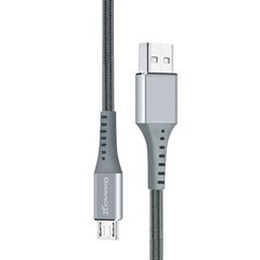 Кабель Grand-X USB-micro USB FM-12G 3A, 1.2m, Fast Сharge, Grey толст.нейлон оплетка, премиум BOX