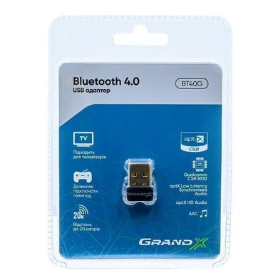 Bluetooth адаптер Grand-X BT40G aptX (V4,0/4,1 Master&Slave|Low Energy|LTE)