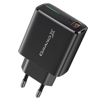 Зарядний пристрій Grand-X Quick Charge QC3.0 Grand-X 3.6V-6.5V 3A, 6.5V-9V 2A, 9V-12V 1.5A USB Black (CH-550B)