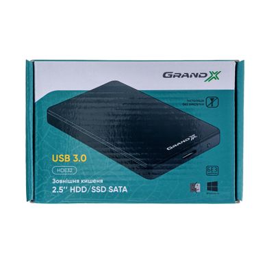 Зовнішня кишеня Grand-X для HDD/SSD 2,5" USB 3,0 (HDE32)
