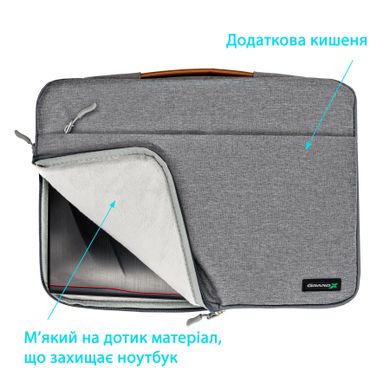 Чехол-сумка для ноутбука Grand-X SLX-15G 15.6'' Grey