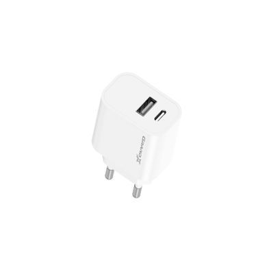 Зарядний пристрій Grand-X CH-21W USB-A + Type-C 5V 2,1A White з захистом від пернавантаження