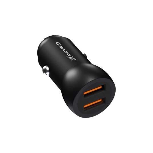 Автомобильное зарядное устройство Grand-X 12-24V, Black 2USB 5V