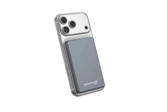 Універсальна мобільна батарея Power Bank Grand-X PB-05M	5000 mAh тонкий Magsafe Чорний