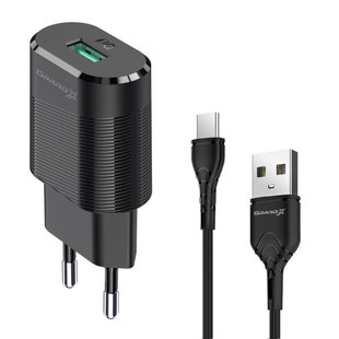 Зарядний пристрій Grand-X CH-17T USB 5V 2,1A з кабелем Type C