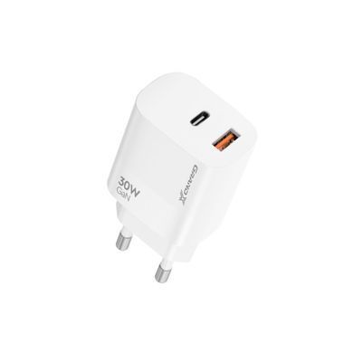 Зарядний пристрий Grand-X CH-360W USB A+Type-C + USB-A Quick Charge QС3.0 білий
