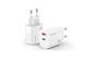 Зарядний пристрий Grand-X CH-360W USB A+Type-C + USB-A Quick Charge QС3.0 білий