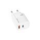 Зарядний пристрий Grand-X CH-360W USB A+Type-C + USB-A Quick Charge QС3.0 білий