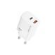 Зарядний пристрий Grand-X CH-360W USB A+Type-C + USB-A Quick Charge QС3.0 білий