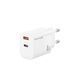 Зарядний пристрий Grand-X CH-360W USB A+Type-C + USB-A Quick Charge QС3.0 білий