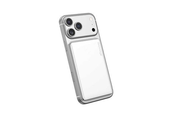 Універсальна мобільна батарея Power Bank Grand-X PB-05SSW 5000 mAh Magsafe супертонкий білий