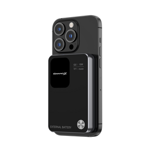 Универсальная мобильная батарея Power Bank Grand-X PB-10MDB 10000 mAh Magsafe Qi2 15W с дисплеем черный