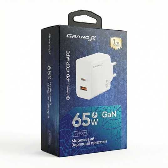 Зарядний пристрій Зарядное устройство Grand-X CH-960W USB+TypeC