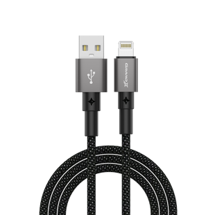 Кабель Grand-X USB-Lightning PL-08B 2,4A, 1m, чёрный